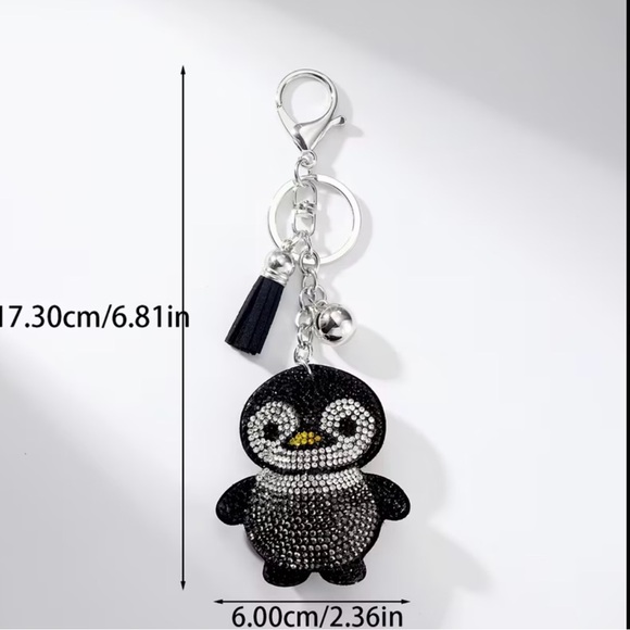 Penguin Rhinestone Keychain - Picture 2 of 4